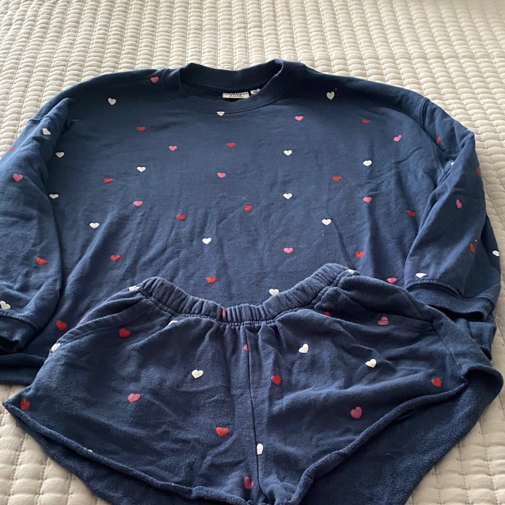 Cozy women XS Pajamas with Heart Pattern